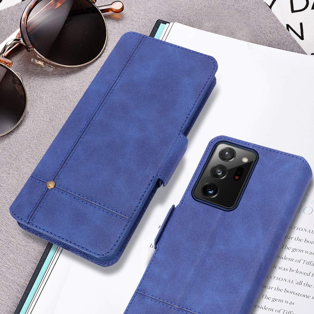 FYY Case for Samsung Galaxy Note 20 Ultra, Ultra Slim Flip Leather Wallet Phone Case Protective Shockproof Cover with Card Holder Kickstand Folio Case for Samsung Galaxy Note 20 Ultra 5G 6.9" Navy  GUANGZHOU WENYI COMMUNICATION EQIPMENT CO.,LTD   