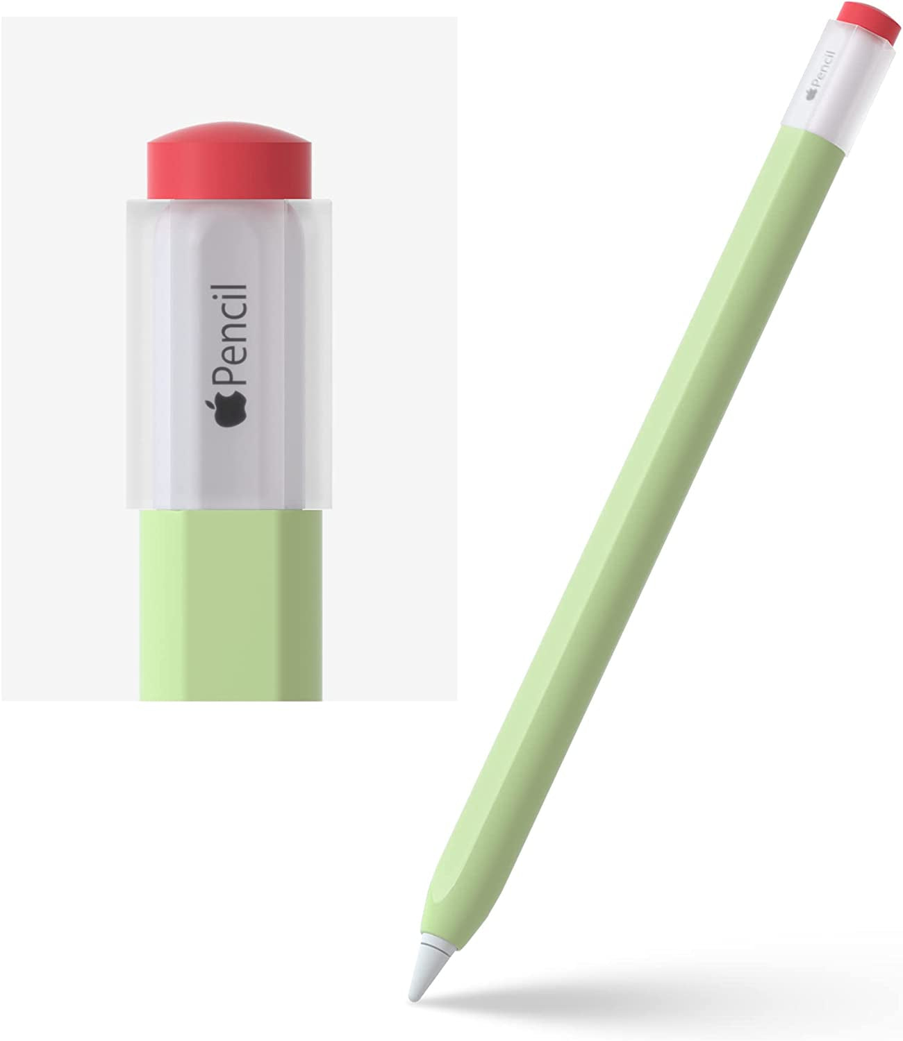 ELETIUO Silicone Case for Apple Pencil 2Nd Generaion Cover,Protective Holder Grip Sleeve with Cap Accessories Compatible for Ipad Pro 11 12.9 Inch,Yellow  Litumfen Green  