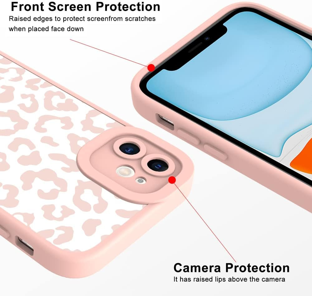 ZIYE for Iphone 11 Case Pink Leopard Pattern Phone Case with Camera Protection,Tpu Silicone Rubber Protective Cover Cheetah Design Cases Compatible with Iphone 11 6.1 Inch  ZIYE   