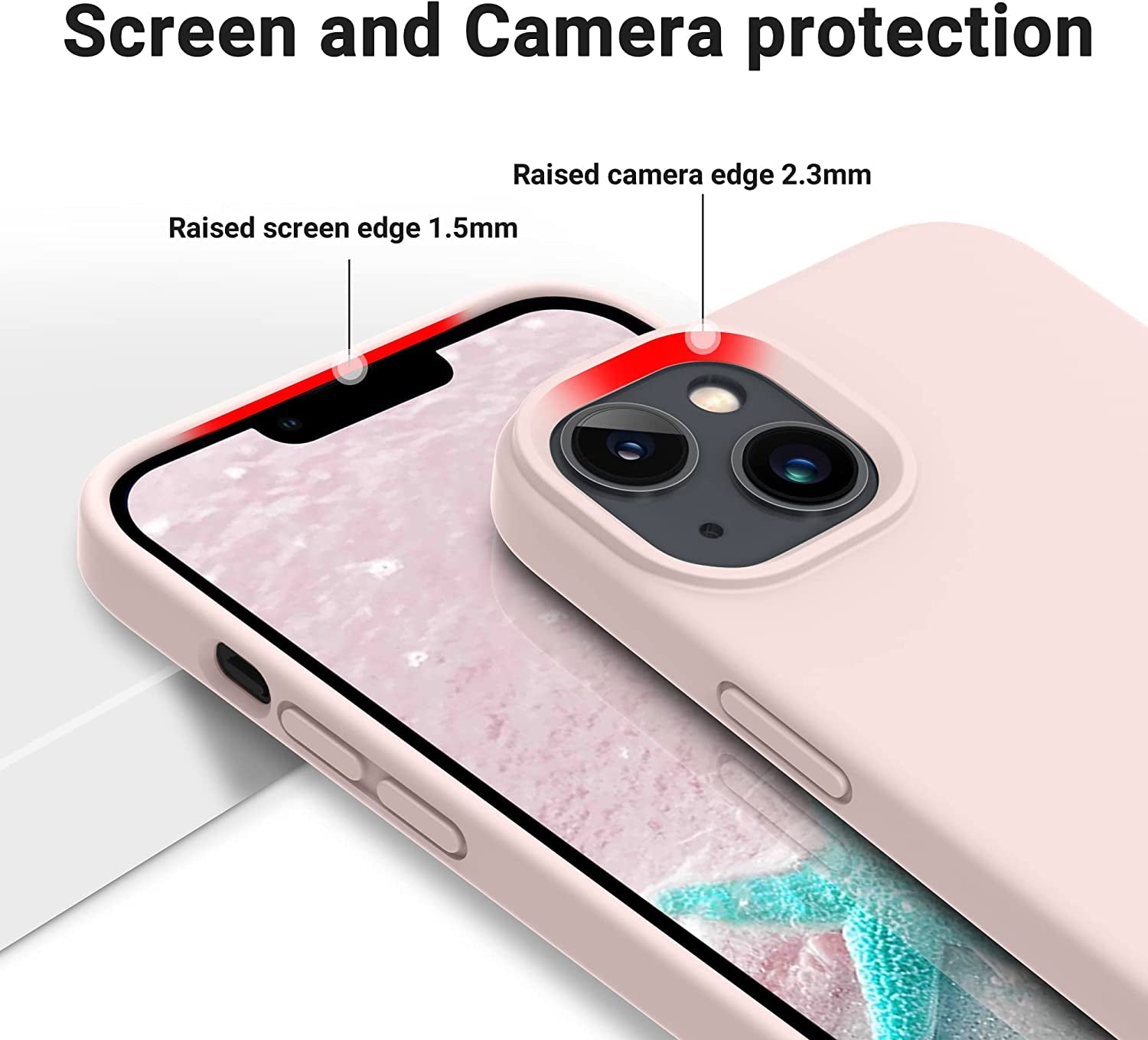 OTOFLY Designed for Iphone 14 Case, Silicone Shockproof Slim Thin Phone Case for Iphone 14 6.1 Inch (Chalk Pink)  OTOFLY Direct   