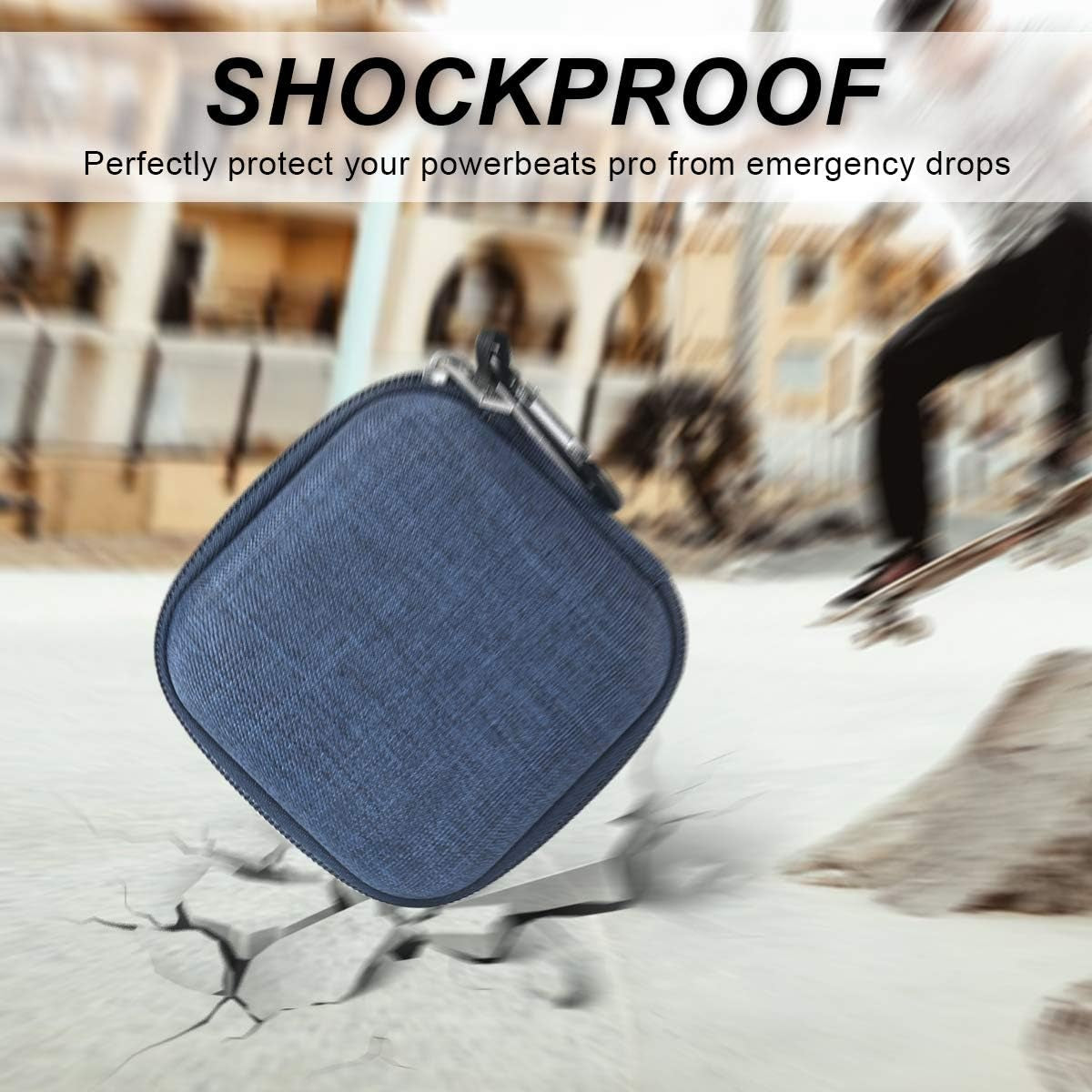 Youtec Compatible with Powerbeats Pro Case Cover, Hard Travel Protective Carrying Storage Cover Case Nylon Accessories Bag Women Men with Lanyard + Carabiner Compatible with Power Beats Pro  Youtec   