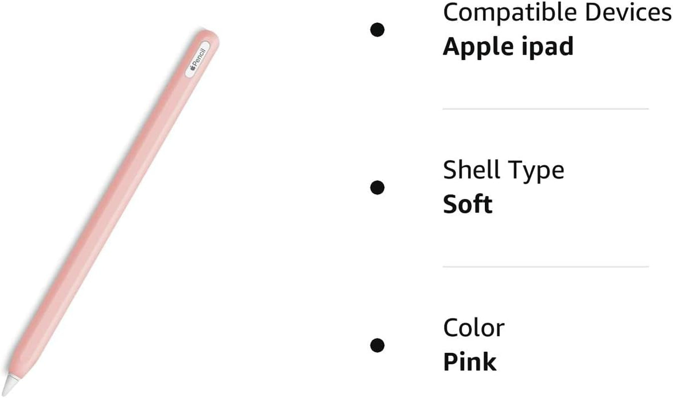 Slim Soft Silicone Sleeve Case Compatible with Apple Pencil 2Nd Generation Only, Protective Grip Cover Skin for Ipad Apple Pencil 2Nd Gen (Pink)  KETAI   