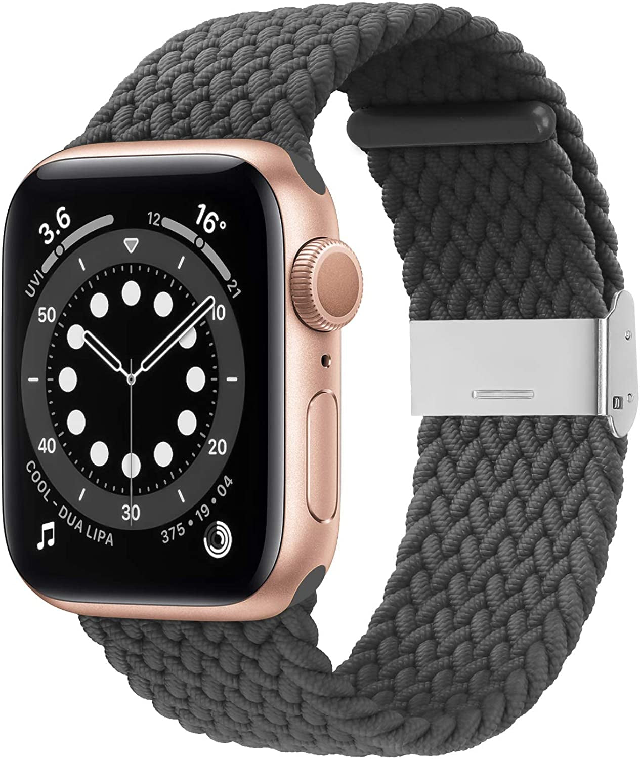 Bagoplus Compatible with Apple Watch Iwatch Bands 49Mm 38Mm 40Mm 41Mm 42Mm 44Mm 45Mm Women Men, Adjustable Braided Solo Loop Stretchable Elastics Sport for Iwatch Series 8/7/6/Se/5/4/3/2/1/Ultra  Bagoplus Sky Gray 42mm/44mm/45mm/49mm - 5.5"-8.5" 