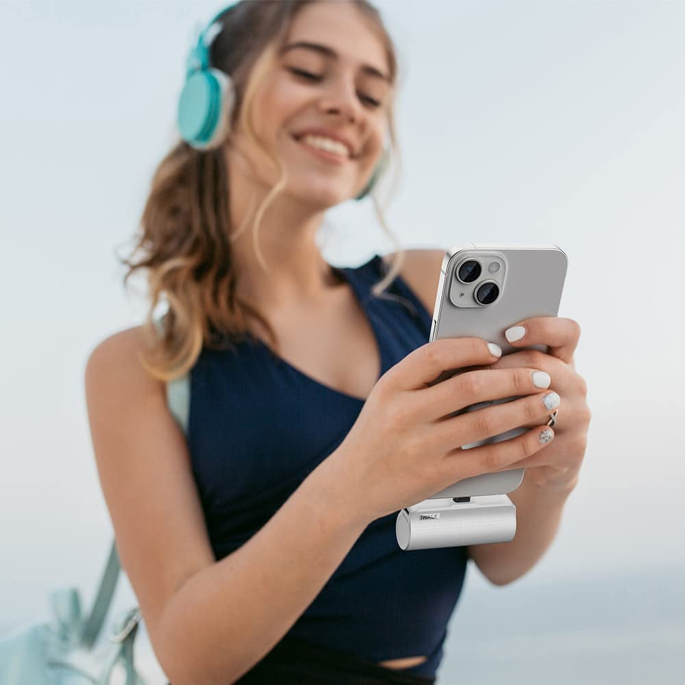 Iwalk Mini Portable Charger for Iphone with Built in Cable, 3350Mah Ultra-Compact Power Bank Small Battery Pack Charger Compatible with Iphone 14/13/13 Pro/12/12 Pro/11/Xr/Xs/X/8/7/6,White  iWALK   