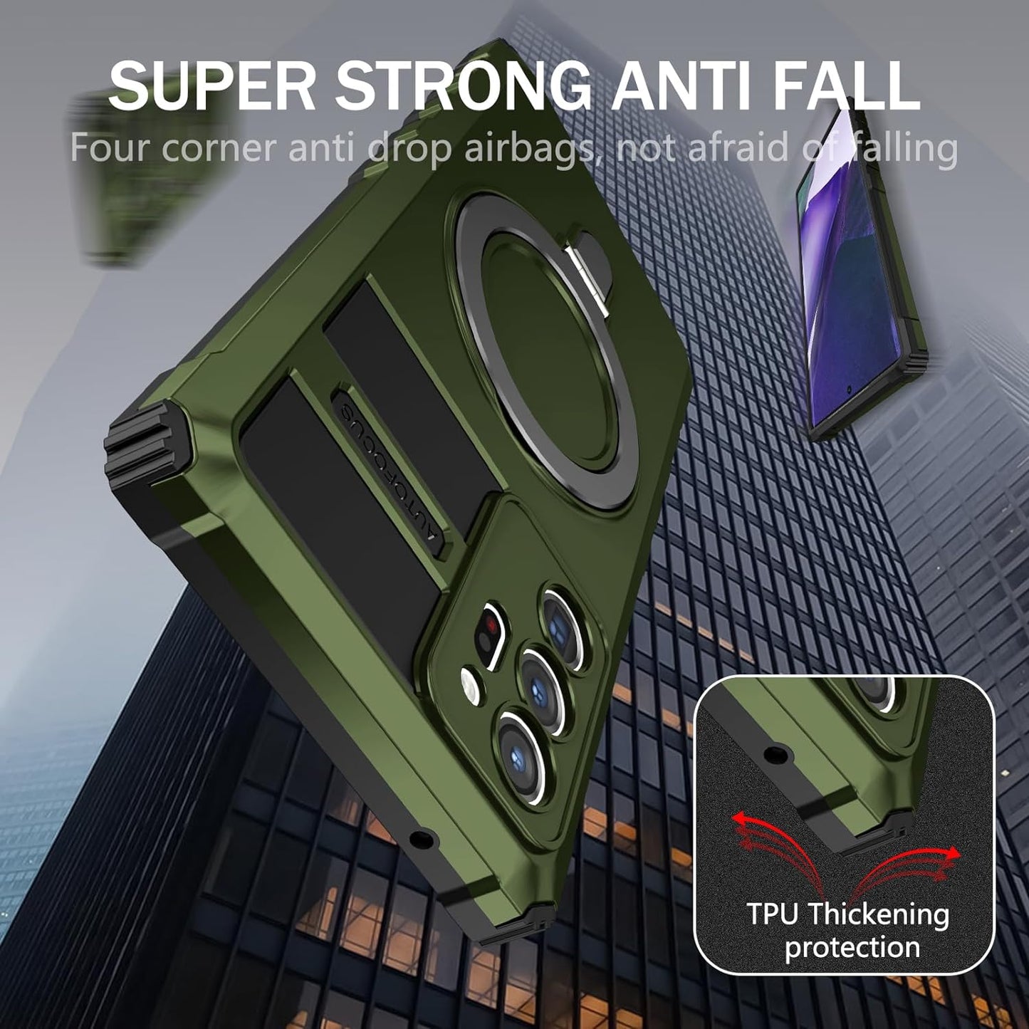 THMEIRA Samsung Galaxy Note 20 Ultra Magnetic Case [Compatible with Magsafe] Samsung Galaxy Note 20 Ultra Case with Ring Kickstand, Military Grade Heavy Duty Case for Samsung Note 20 Ultra, Green  THMEIRA   