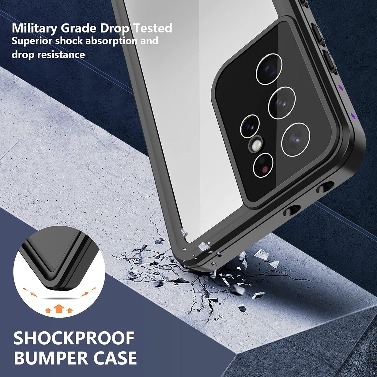 Oterkin Samsung Galaxy S21 Ultra Waterproof Case, Built-In Screen Protector, Dustproof Shockproof 360 Full Body, Purple  Oterkin   