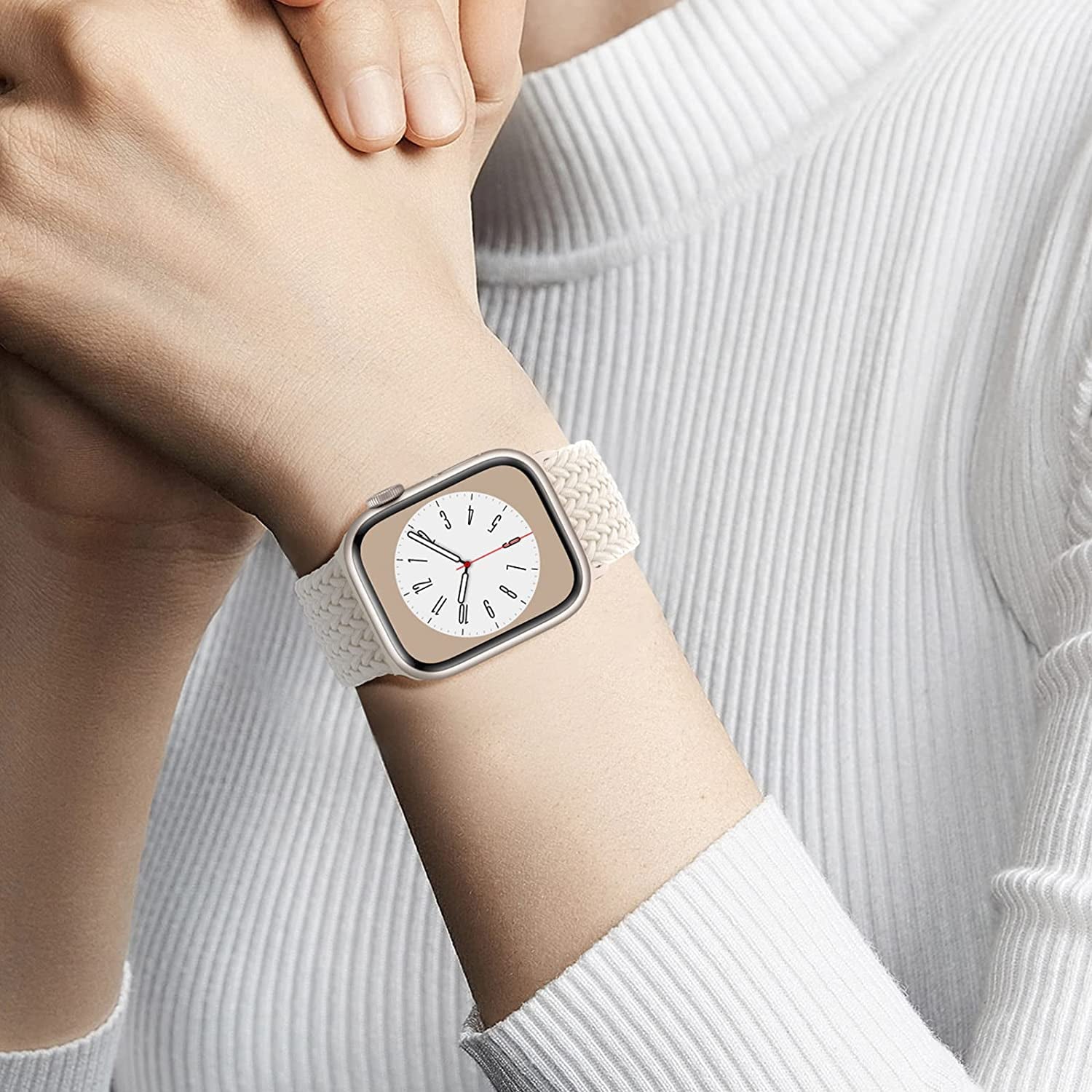 𝟐 𝐏𝐚𝐜𝐤 Stretchy Braided Compatible with Apple Watch Band 44Mm 45Mm 38Mm 40Mm 41Mm 42Mm 49Mm for Women Men, Adjustable and Comfortable Sport Wristbands for Iwatch Series 8 7 6 5 4 3 2 1 SE Ultra  KingofKings   