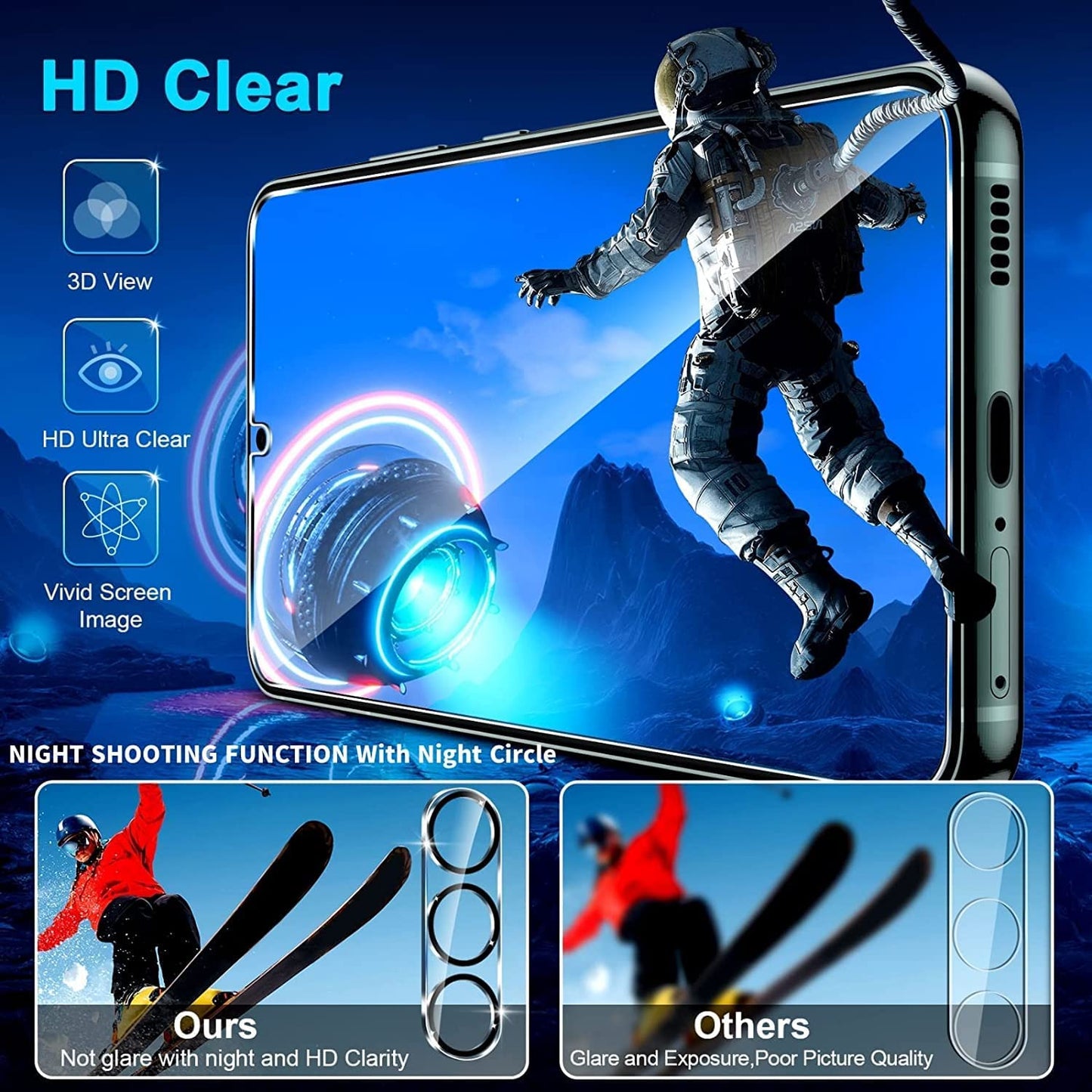 [3+3 Pack] for Samsung Galaxy S23 Screen Protector, 9H Tempered Glass, Ultrasonic Fingerprint Compatible, HD Clear Case Friendly for Samsung S23 Glass Screen Protector 5G  Samcorn   