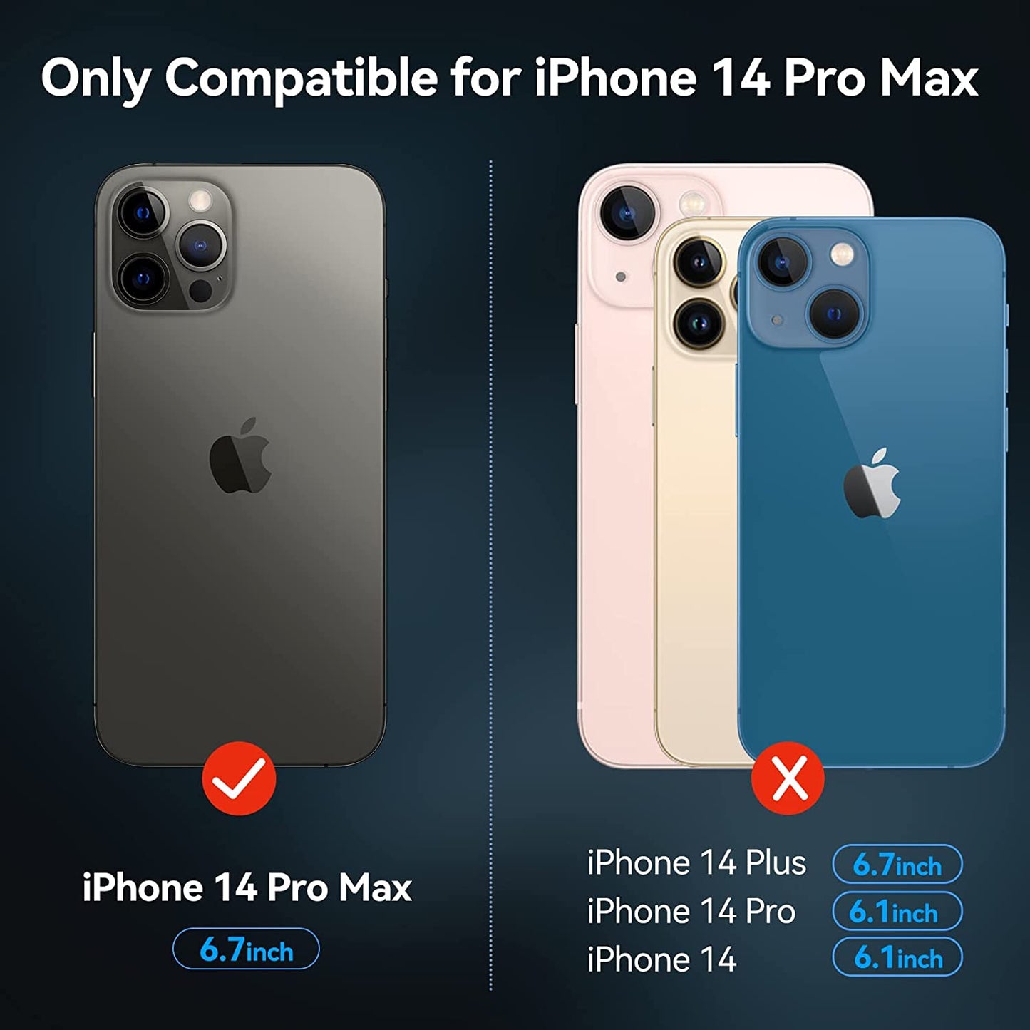 Voscu Detachable Wallet Case for Iphone 14 Pro Max 6.7'' Compatible with Magsafe, Support Wireless Charger, Vegan Leather Flip Folio Magnetic Phone Case with Card Holders [RFID Blocking]-Black  voscu   