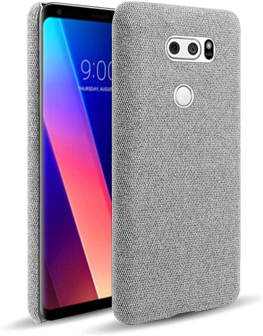 Grandcase LG V30 Case,Ultra-Thin Felt Cloth Anti-Fingerprint Shock Absorber Protective Cover for LG V30 6.0" -Dark Grey  Grandcaser Light Grey Lg V30 6.0" 