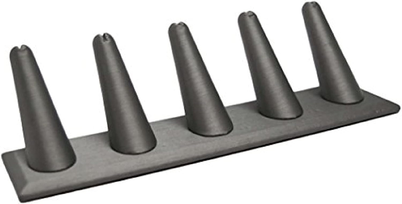 Novel Box® Single Finger Beige Linen Ring Stand Holder Jewelry Display 2X2X2 + NB Cleaning Cloth  Novel Box Steel Gray 5 (8X2X2") 