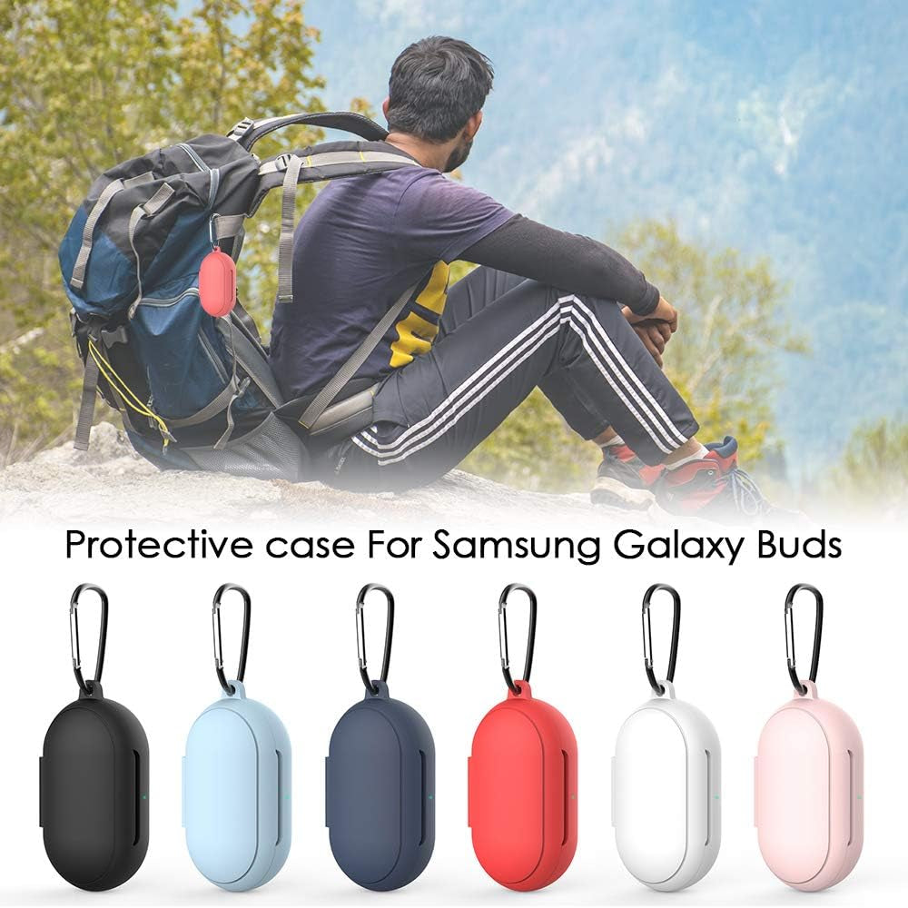 Soft Silicone Skin Case for Samsung Galaxy Buds plus Case (2020)/ Galaxy Buds Case (2019), Shock-Absorbing Case Cover Accessories with Keychain  JLHYYXH   
