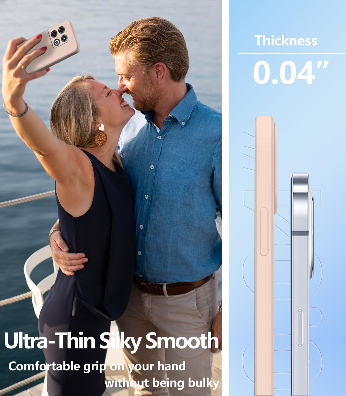 Wousunly Compatible with Oneplus 10 Pro Case Silicone Liquid Pink, Soft Smooth Touch Oneplus 10 Pro Phone Case Silicone Shockproof Thin Cover (Oneplus 10 Pro, Camellia)  Wousunly   