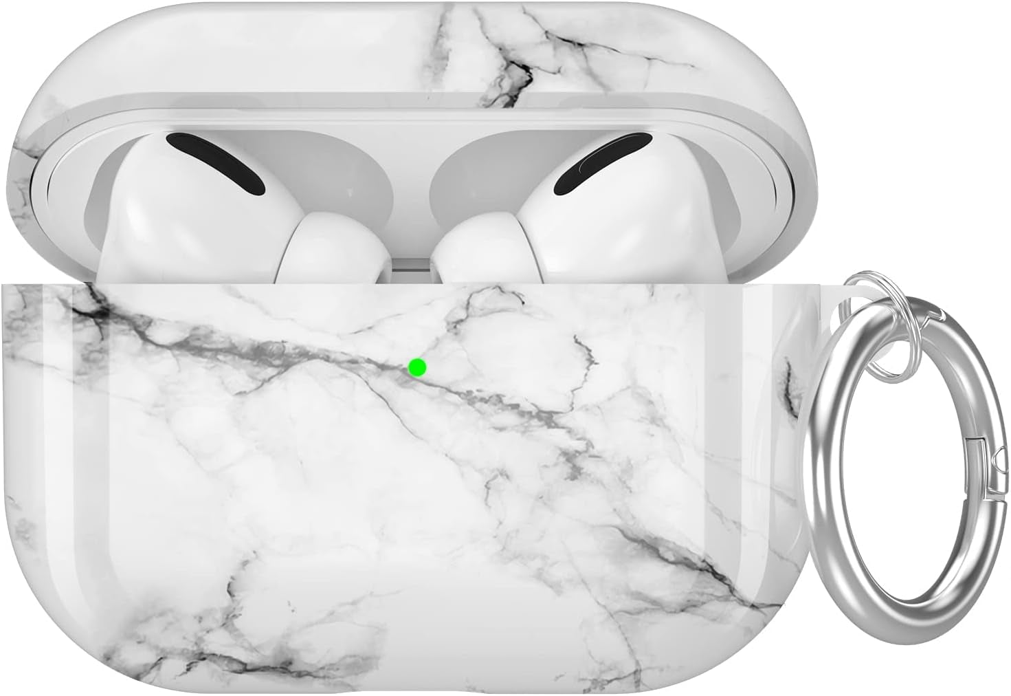 Maxjoy for Airpods Pro Case Cover, Clear Flower Pro Case for Women Men Cute Soft Protective Floral Ipod Pro Case with Keychain Clip for Airpods Pro Charging Case 2019, Transparent  Maxjoy White + Grey  