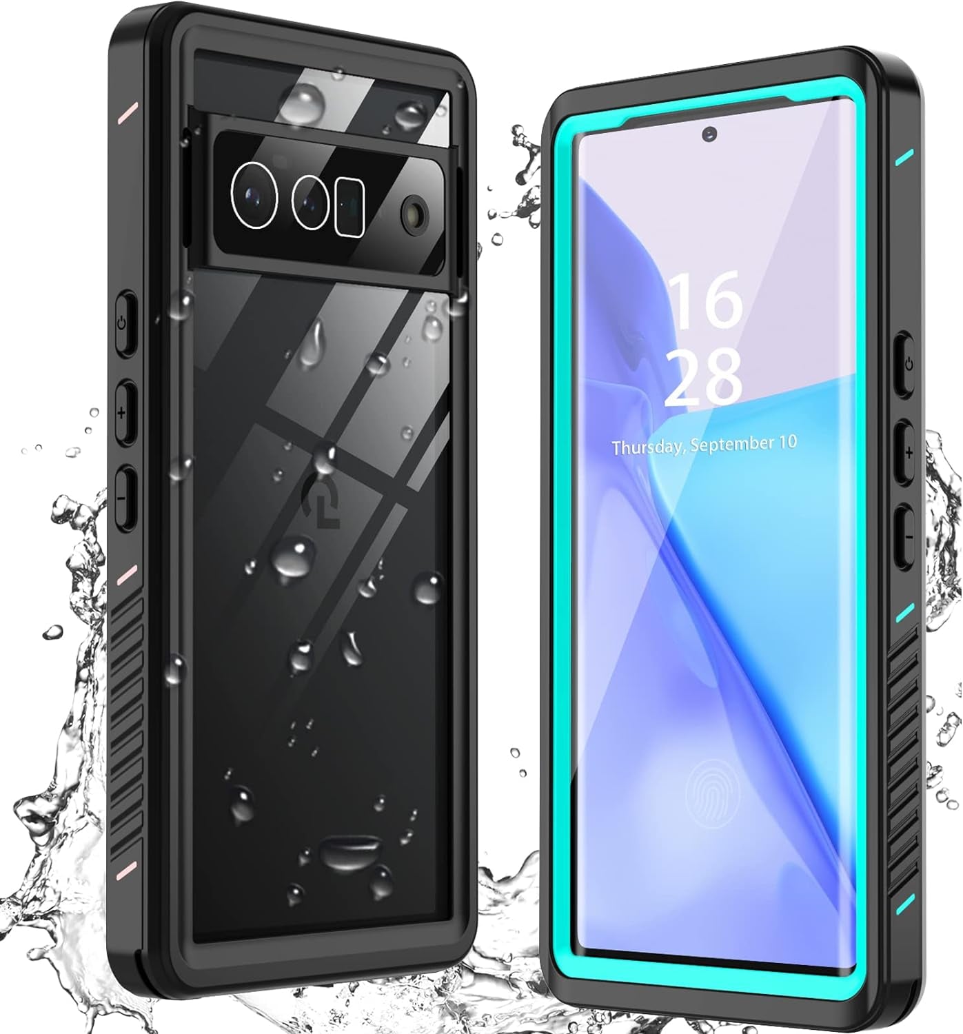 ANTSHARE Designed Google Pixel 6 Pro Case with Screen Protector Clear Pixel 6 Pro Protective Case Waterproof Shockproof, 360 Full Body Case Slim Cover for Pixel 6 Pro(Pink)  ANTSHARE Blue/Clear  