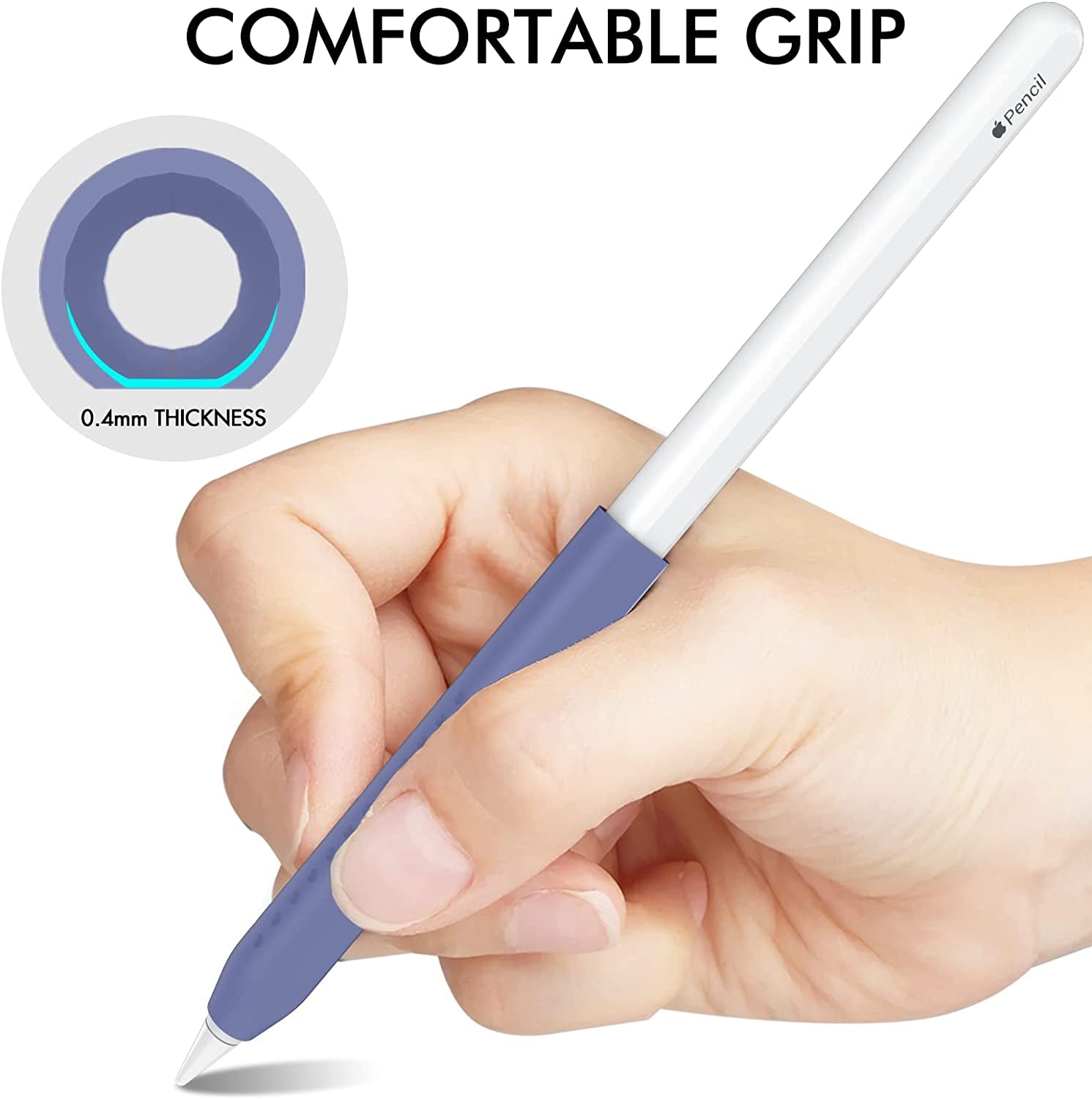 NIUTRENDZ 3 Pack Apple Pencil Grip Case Cover Silicone Sleeve Holder Compatible with Apple Pencil 2Nd Generation (Beige + Khaki + Brown)  NIUTRENDZ   