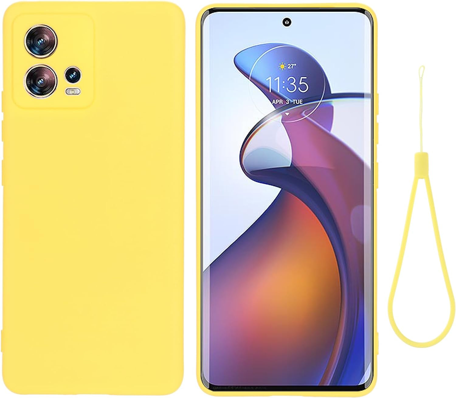 Case for Motorola Edge 30 Fusion, Liquid Silicone Protective Phone Case for Motorola Edge 30 Fusion with Silicone Lanyard, Slim Thin Soft Shockproof Cover for Motorola Edge 30 Fusion Silicone Case  Generic   