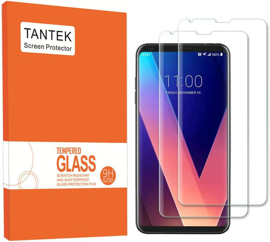 TANTEK [2-Pack Screen Protector for LG V30 / LG V30 Plus/Lg-H930 / LG Joan,Tempered Glass Film,Ultra Clear,Anti Scratch,Bubble Free,Case Friendly  TANTEK   