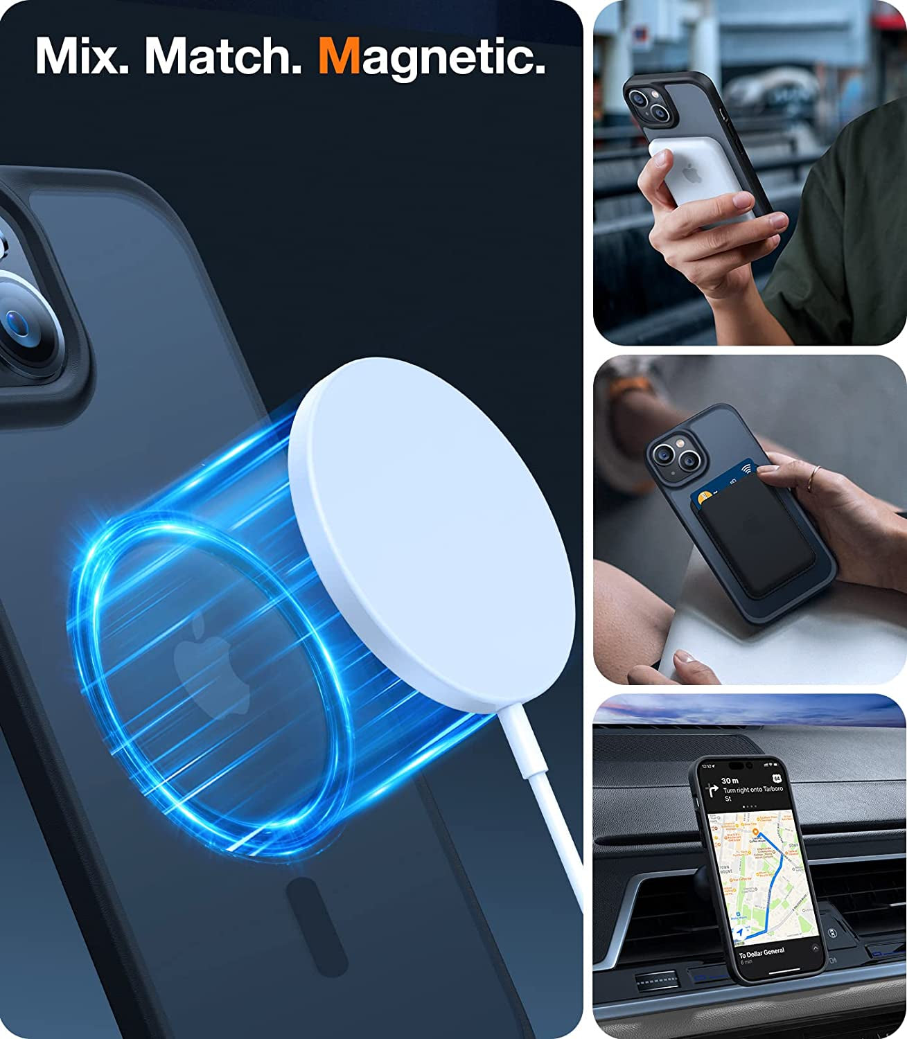 TORRAS 2023 New Magnetic for Iphone 14 Case for Iphone 13 Case - 10FT Military Grade Drop Tested, Compatible with Magsafe, Slim Protective Translucent Matte Phone Case for Iphone 14& Iphone13, Black  TORRAS   