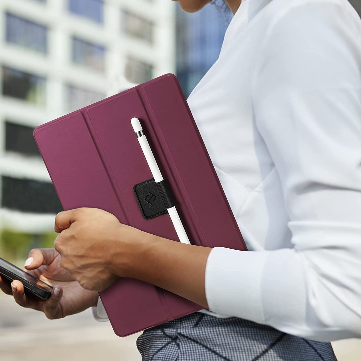 Fintie 4 Pack Pen Loop Holder Compatible with Apple Pencil 1St & 2Nd Generation and Stylus Pens, Elastic Adhesive Leather Pen Sleeve Attached to Cases, Notebooks Journals Calendars, Black  FINTIE   