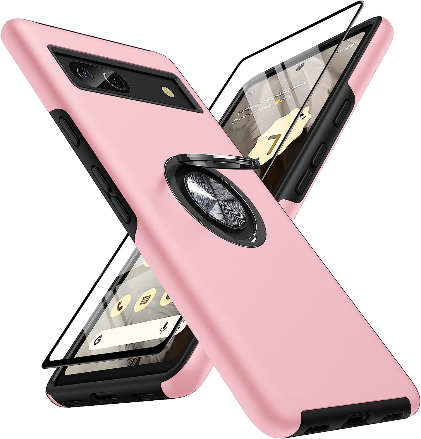 AOUIA Case for Pixel 7A 6.1 Inch, with 1Pcs Tempered Glass Screen Protector, [TPU+PC] Shockproof Protection Dual Layer Case for Google Pixel 7A, Purple  AOUIA Pink  