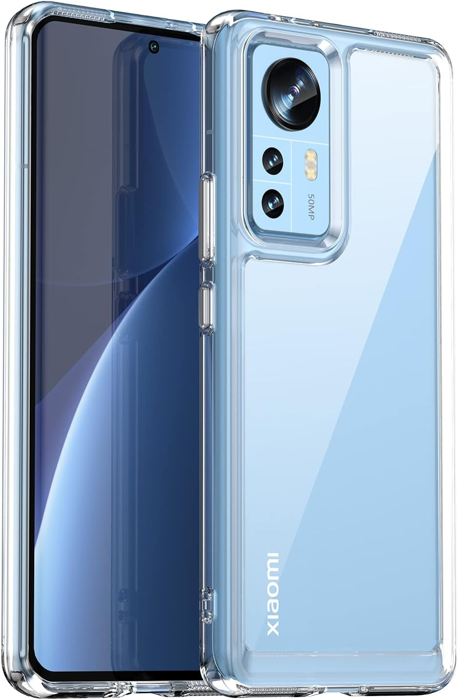 Zhuoopinn Case for Xiaomi Mi 12 Phone Case Slim Dropproof [Defend from Drop/Scratch/Slip/Fingerprint] Clear Acrylic Hard Back Soft TPU Bumper Hybrid Phone Cover for Xiaomi Mi 12-Crystal Black  Zhuoopinn Crystal Clear  