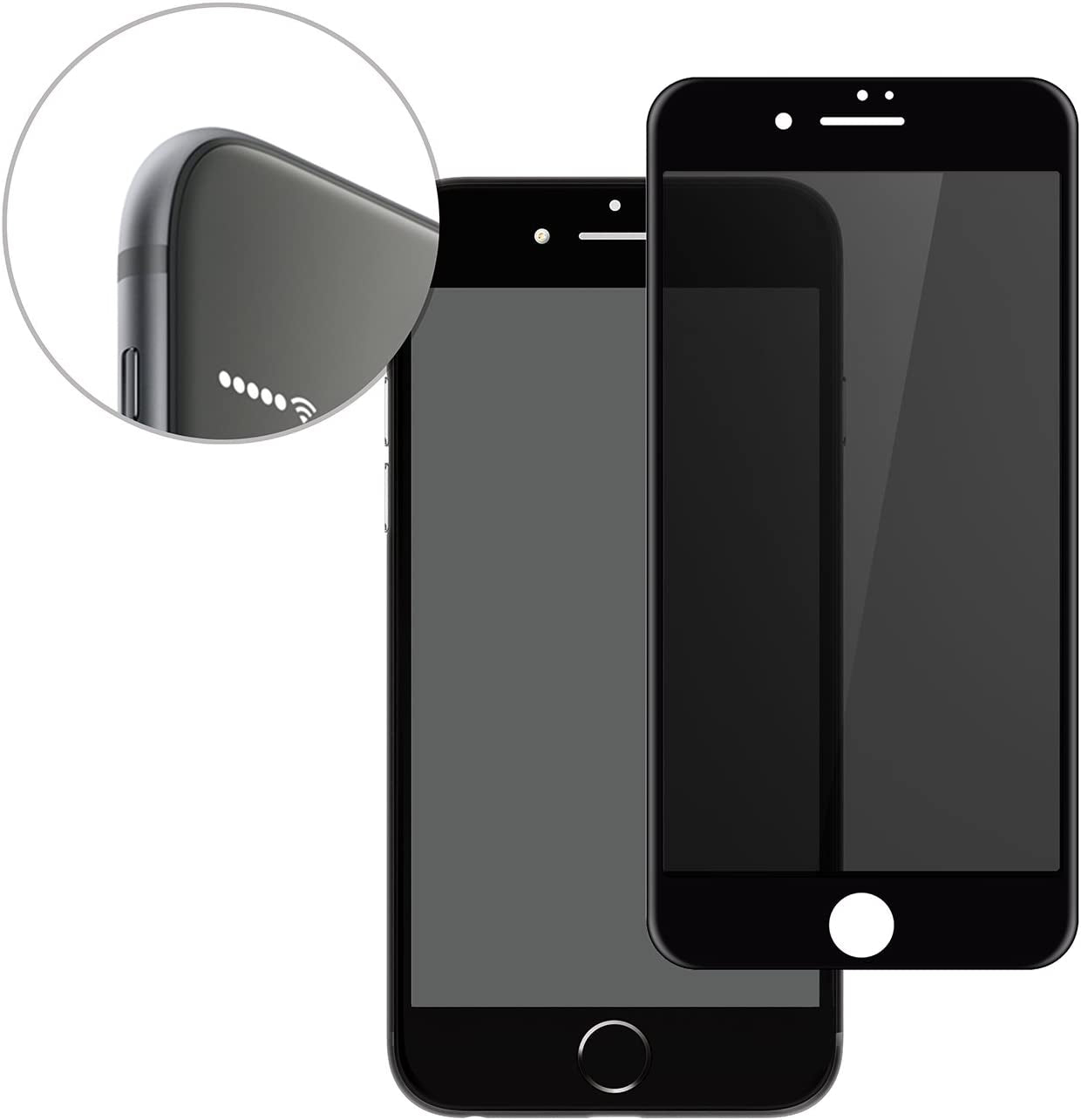 TECHO Privacy Screen Protector for Iphone SE 2022/2020 Iphone 8 7 6S 6, anti Spy 9H Tempered Glass, Edge to Edge Full Cover Screen Protector [Anti-Fingerprint] [Bubble Free] [Full Coverage] (Black)  TECHO   