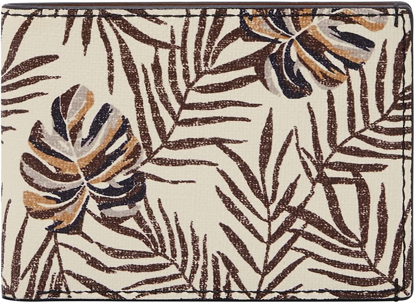 Fossil Men'S Bronson Faux Leather Slim Minimalist Bifold Front Pocket Wallet, Natural Palm, (Model: ML4508101)  Fossil   