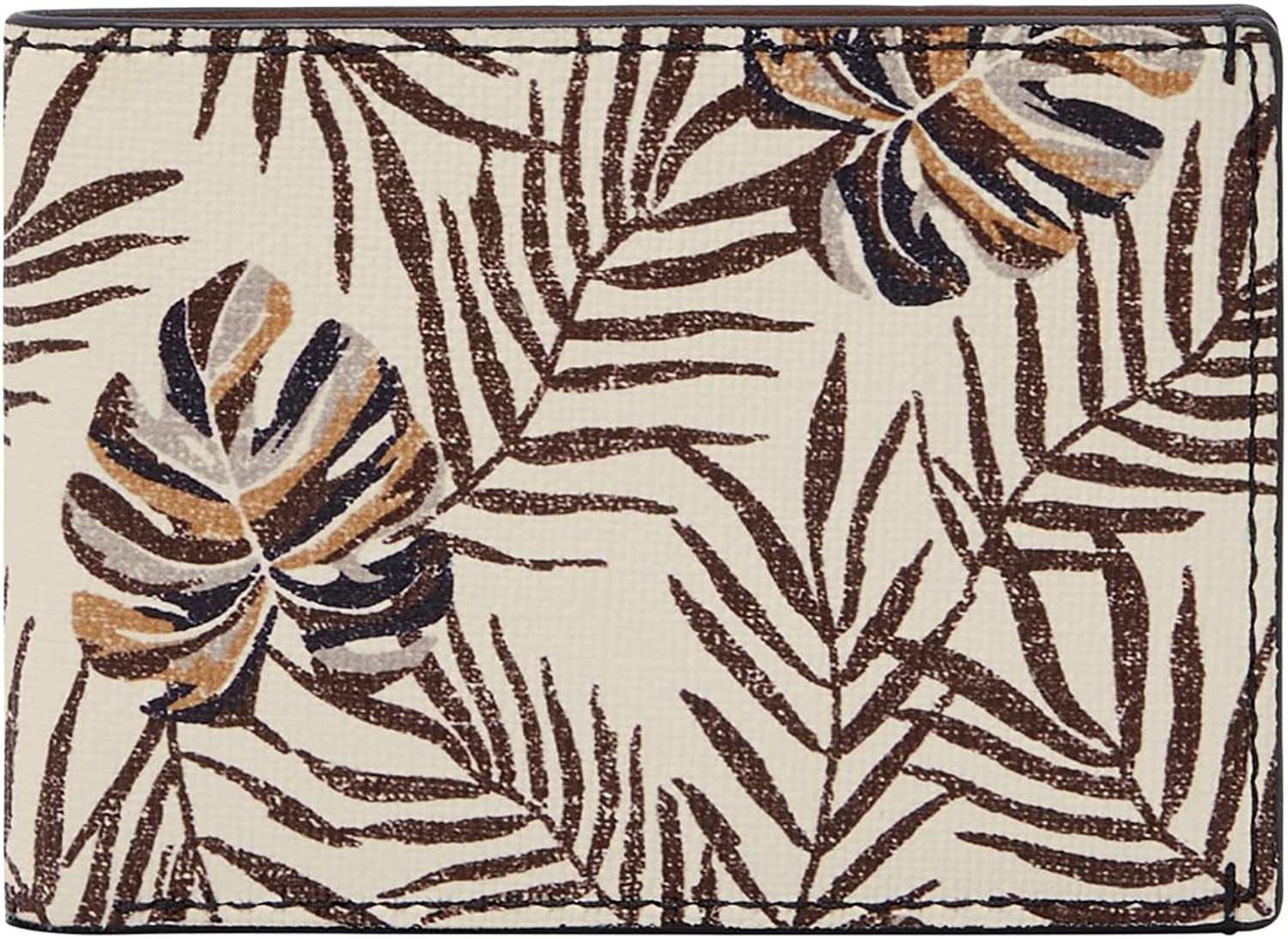 Fossil Men'S Bronson Faux Leather Slim Minimalist Bifold Front Pocket Wallet, Natural Palm, (Model: ML4508101)  Fossil   