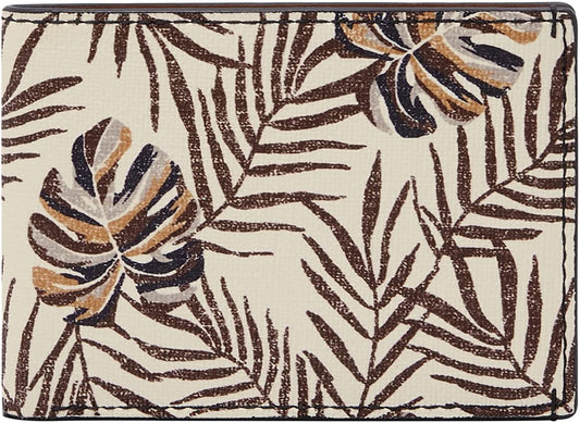 Fossil Men'S Bronson Faux Leather Slim Minimalist Bifold Front Pocket Wallet, Natural Palm, (Model: ML4508101)  Fossil   