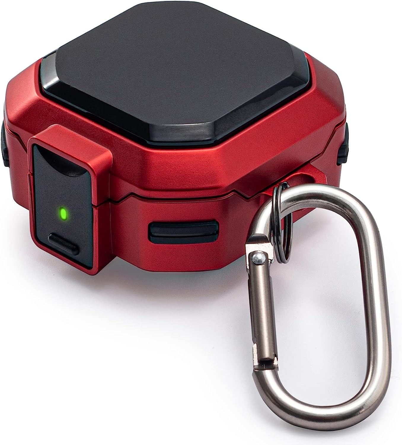 Camofit Armor Case Compatible with Samsung Galaxy Buds 2 / Galaxy Buds Pro/Galaxy Buds Live with Security Lock, Shockproof Protective Skin Cover Compatible with Samsung Earbuds with Keychain (Red)  Camofit   