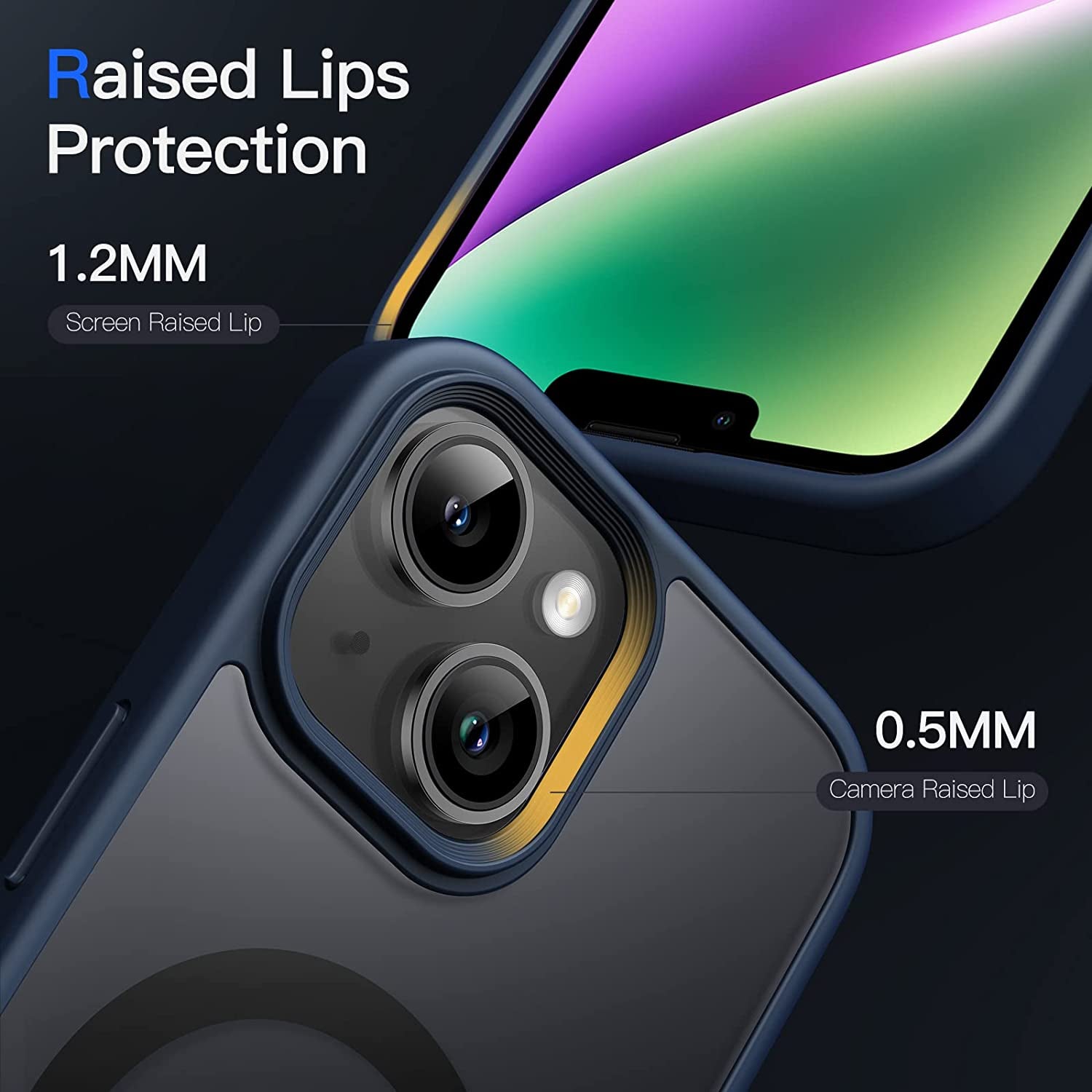 Jetech Magnetic Case for Iphone 14 6.1-Inch Compatible with Magsafe, Translucent Matte Back Slim Shockproof Phone Cover (Storm Blue)  JETech   