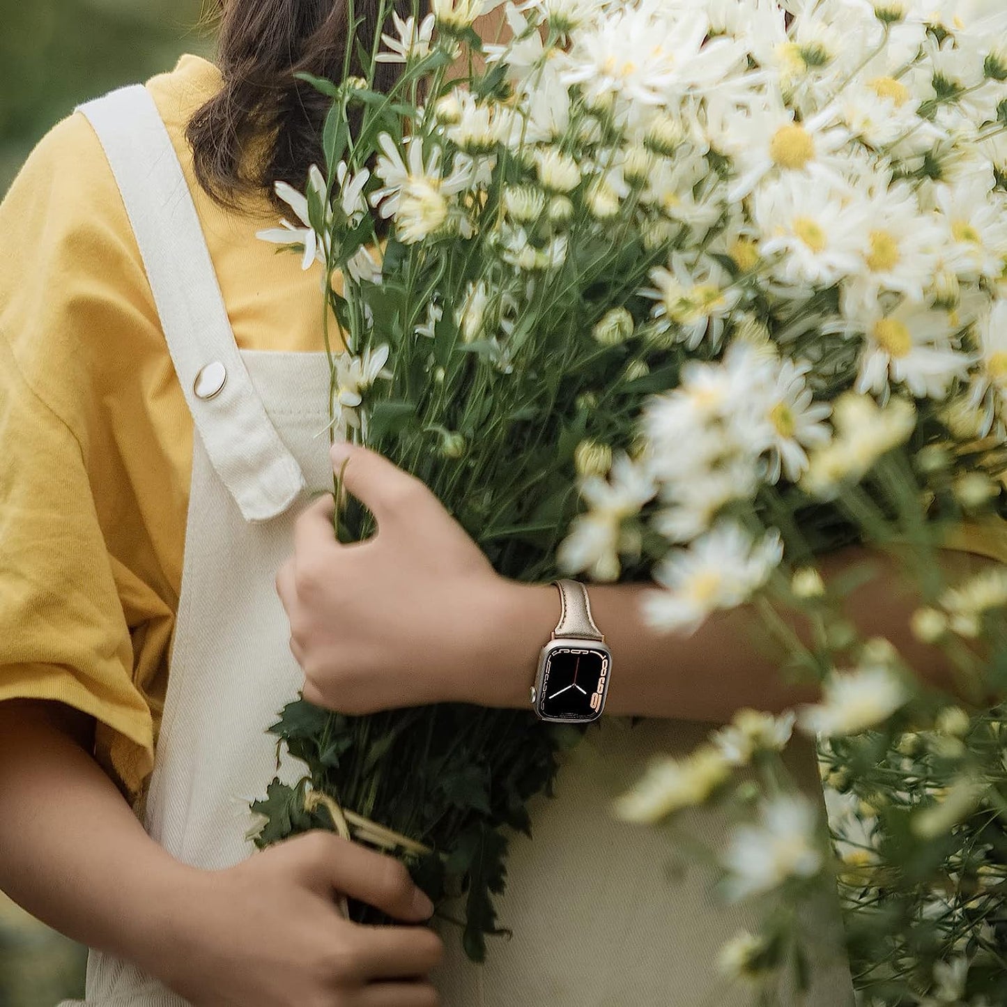 Eyamumo Leather Band Compatible for Apple Watch Band 38Mm 40Mm 41Mm, Slim Thin Elegant Genuine Leather Strap Compatible for Iwatch Series 8, 7, 6, 5, 4, 3, 2, 1, SE, Sport & Edition for Women  Eyamumo   