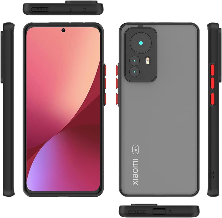 Zhuoopinn Case for Xiaomi Mi 12 Pro Thin Shockproof Phone Case PC Back TPU Bumper [Protect from Fingerprint/Shock/Scratch/Slip] Translucent Matte Phone Cover for Xiaomi Mi 12 Pro-Red  Zhuoopinn   