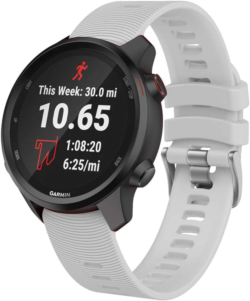 ISABAKE Watch Band for Garmin Forerunner 245 / 245 Music/ Forerunner 645 / 645 Music,Compatible with Garmin Vivoactive 3 /Venu Sq/Vivomove Hr，20Mm Soft Silicone Replacement Wristbands (Purple)  ISABAKE white  