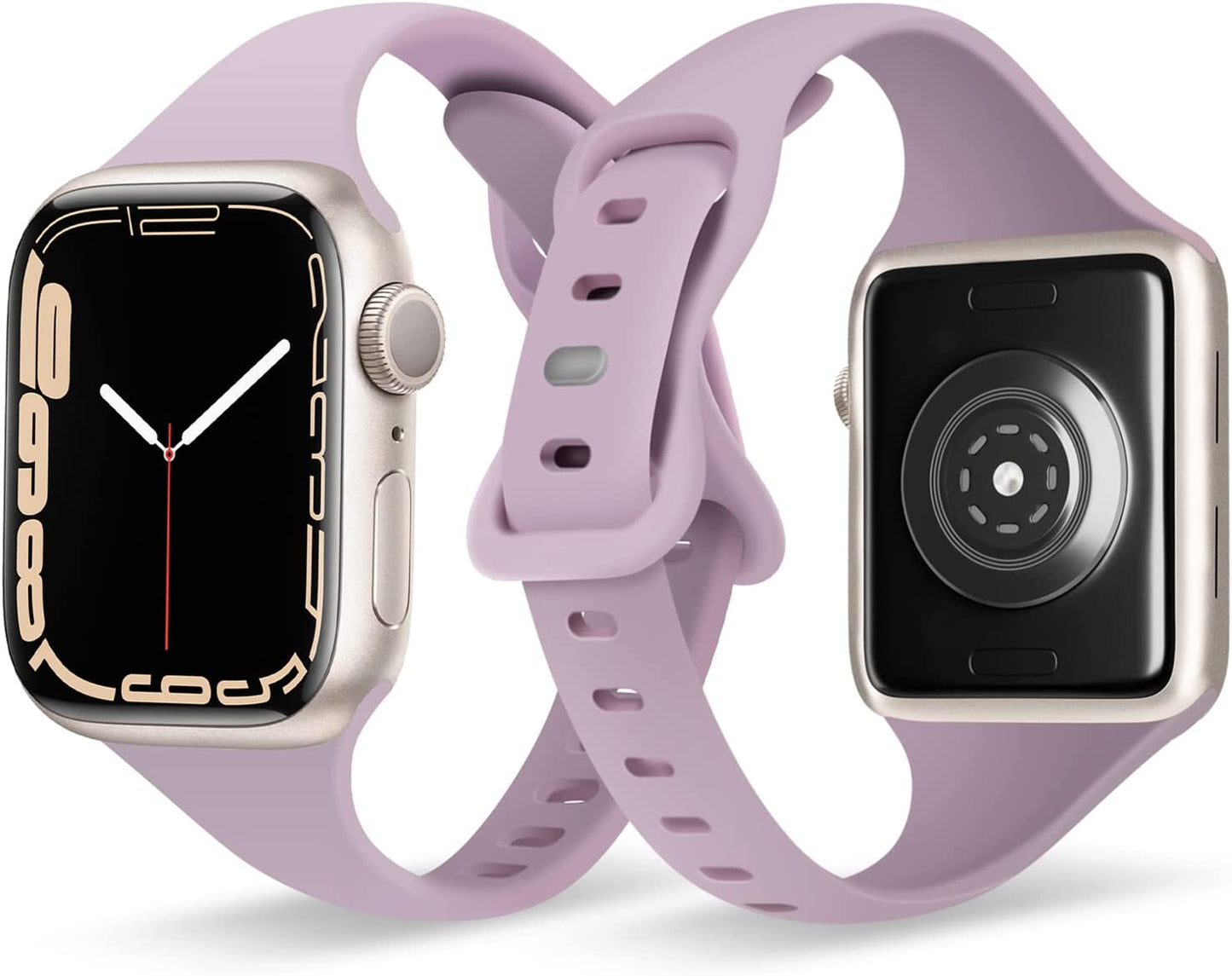 Oribox Compatible with Apple Watch Bands 41Mm 40Mm 38Mm, Soft Silicone Sports Wristband for Iwatch Series SE 8 7 6 5 4 3 2 1 for Women Men  ORIbox Sweet Purple 42MM/44MM/45MM 