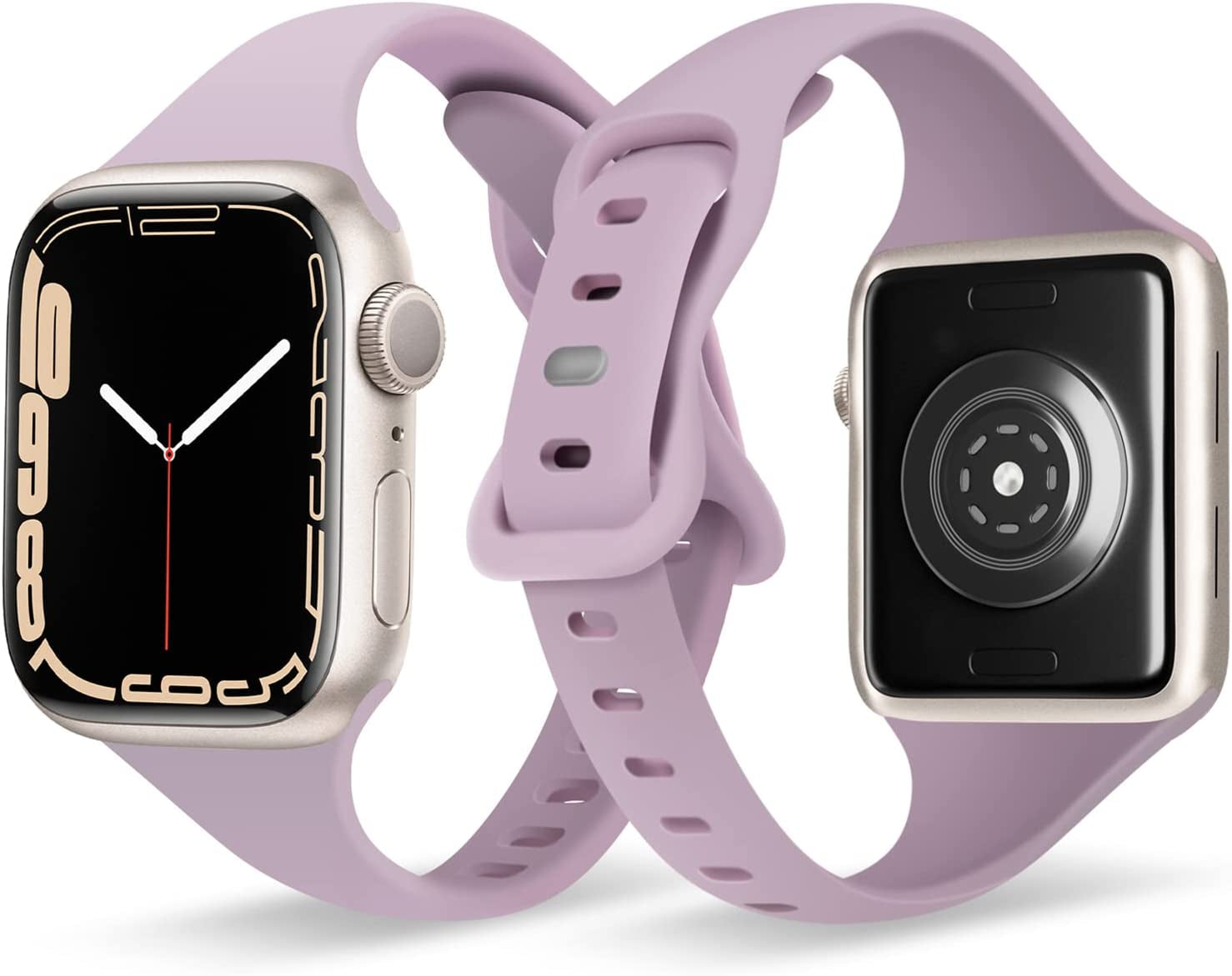 Oribox Compatible with Apple Watch Bands 41Mm 40Mm 38Mm, Soft Silicone Sports Wristband for Iwatch Series SE 8 7 6 5 4 3 2 1 for Women Men  ORIbox Sweet Purple 42MM/44MM/45MM 