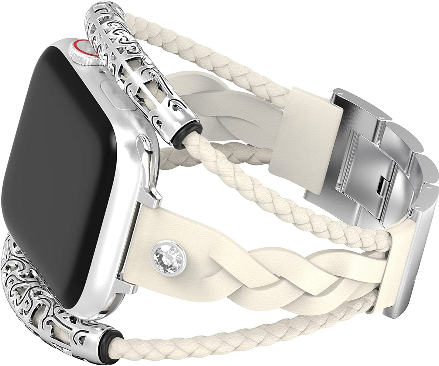 Boho Bracelets Weaving Leather Bands Compatible with Apple Watch 38Mm 40Mm 41Mm 42Mm 44Mm 45Mm 49Mm for Women, Posh Leather Bracelets Jewelry Multilayer Wrap Strap for Iwatch Series Ultra SE 8 7 6 5 4 3 2 1  CTYBB A-Starlight 41mm/40mm/38mm 