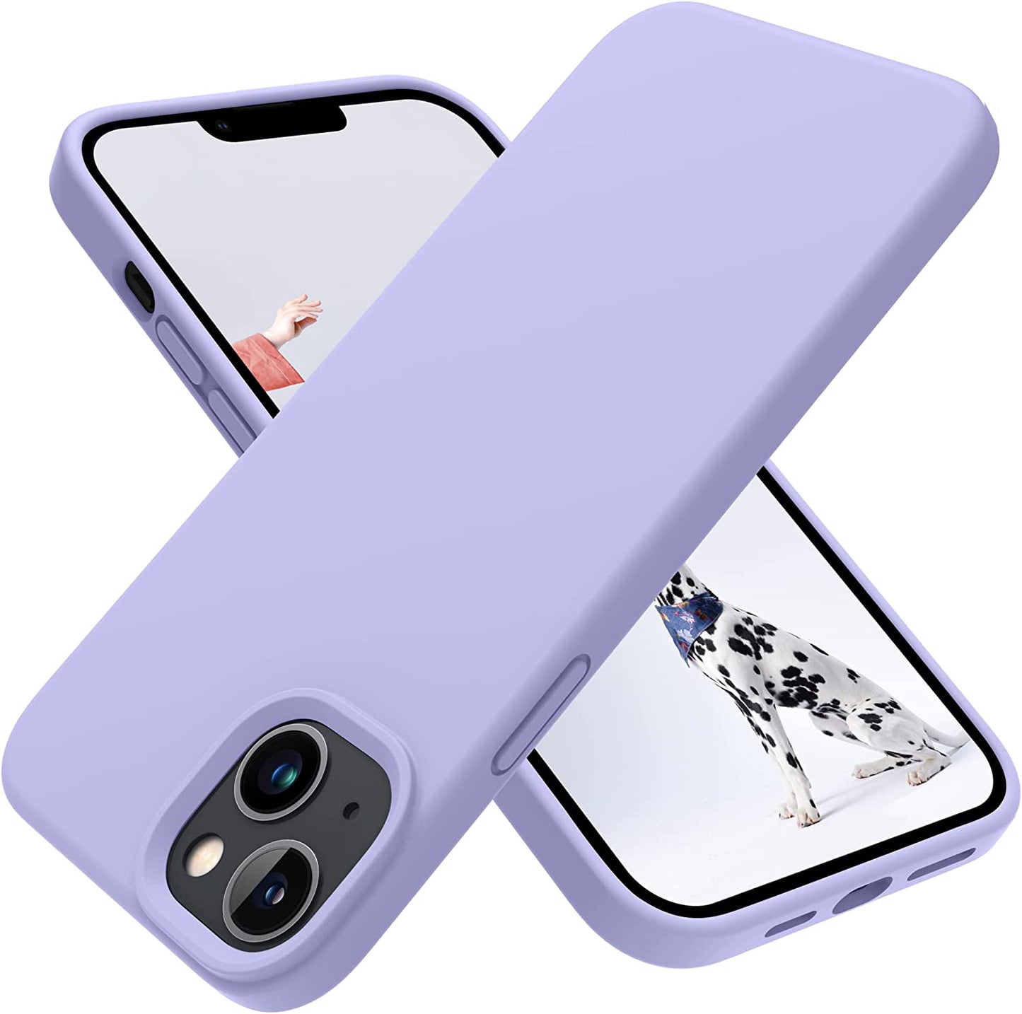 OTOFLY Designed for Iphone 14 plus Case, Silicone Shockproof Slim Thin Phone Case for Iphone 14 plus 6.7 Inch （Black）  OTOFLY Direct Light Purple  