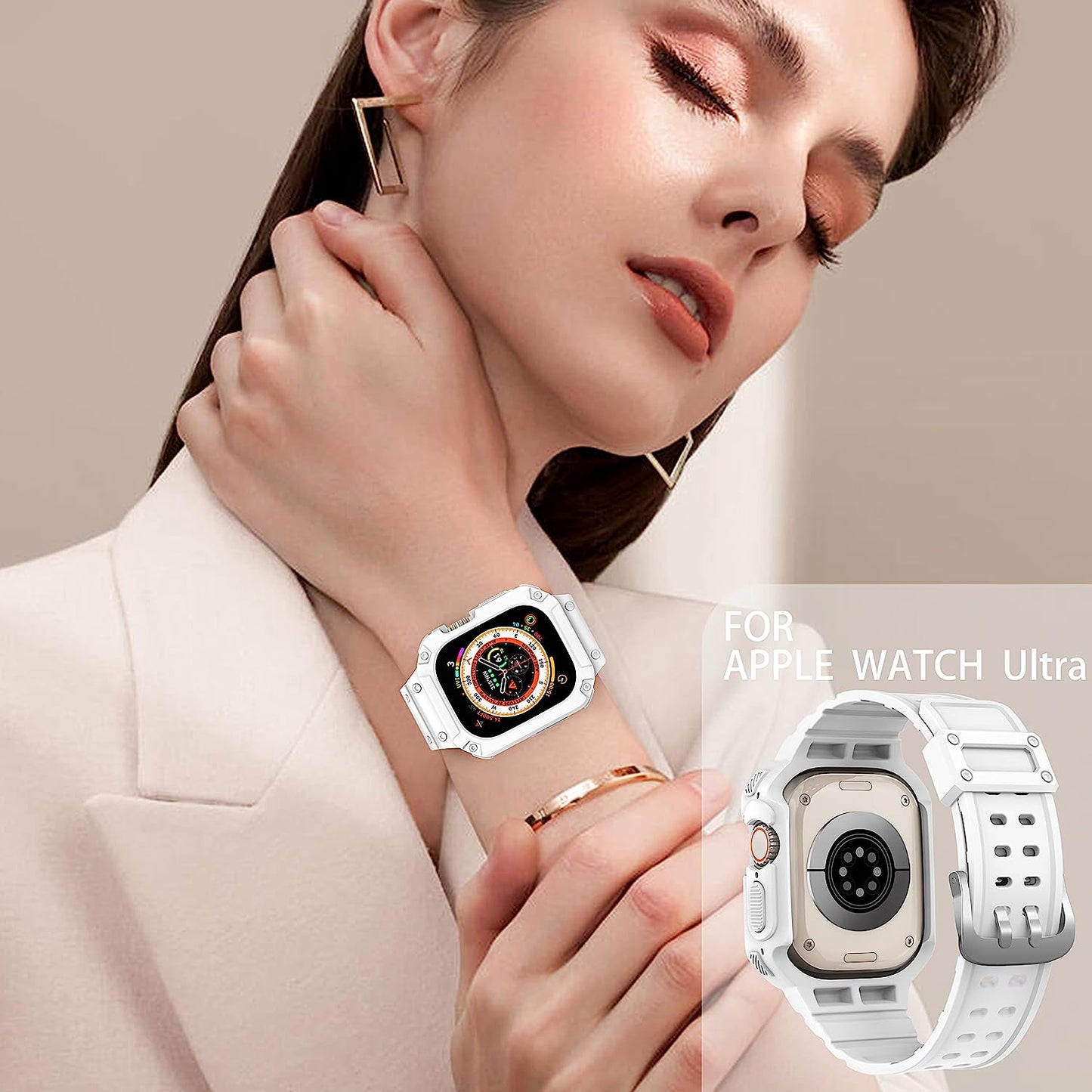 AIRYZGOOD Compatible for Apple Watch Band Ultra 49Mm with Bumper Case,Crystal Clear Soft Sport Wristband Shockproof Protector Case for Iwatch Ultra 49Mm  AIRYZGOOD   