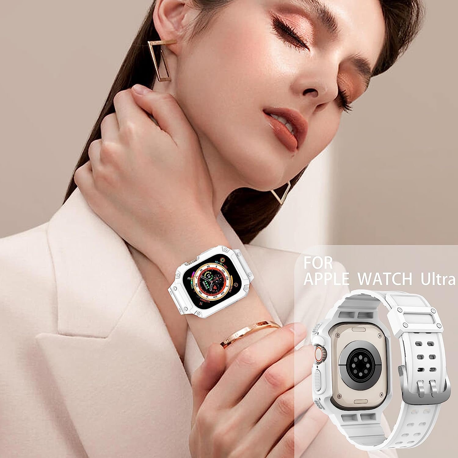 AIRYZGOOD Compatible for Apple Watch Band Ultra 49Mm with Bumper Case,Crystal Clear Soft Sport Wristband Shockproof Protector Case for Iwatch Ultra 49Mm  AIRYZGOOD   