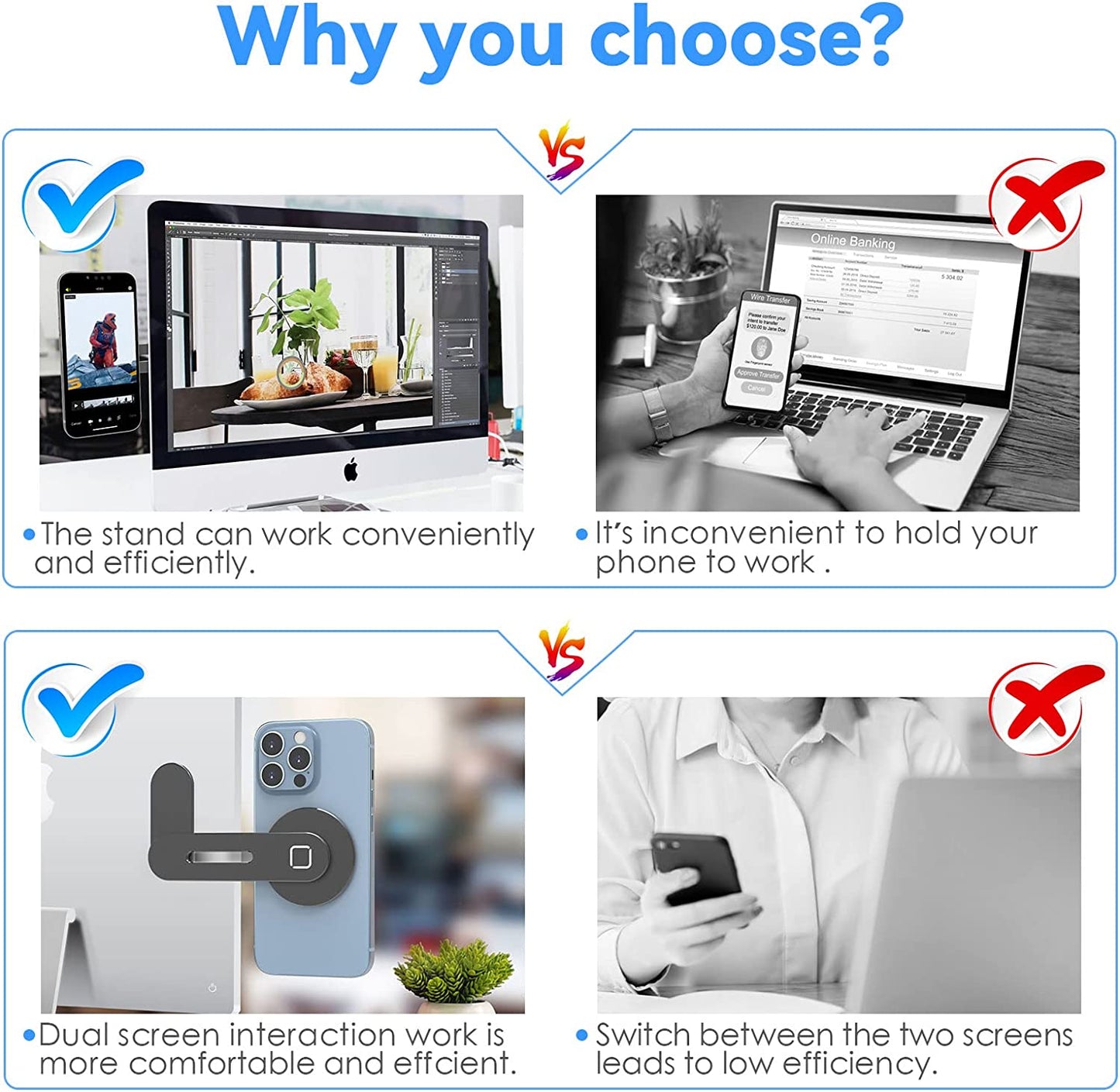 Cloudvalley Magnetic Phone Holder for Laptop Designed for Iphone 14/13 / 12 Series Magsafe, Adjustable Phone Monitor Side Mount, Slim Portable Foldable Computer Expansion Bracket (Black)  CloudValley   