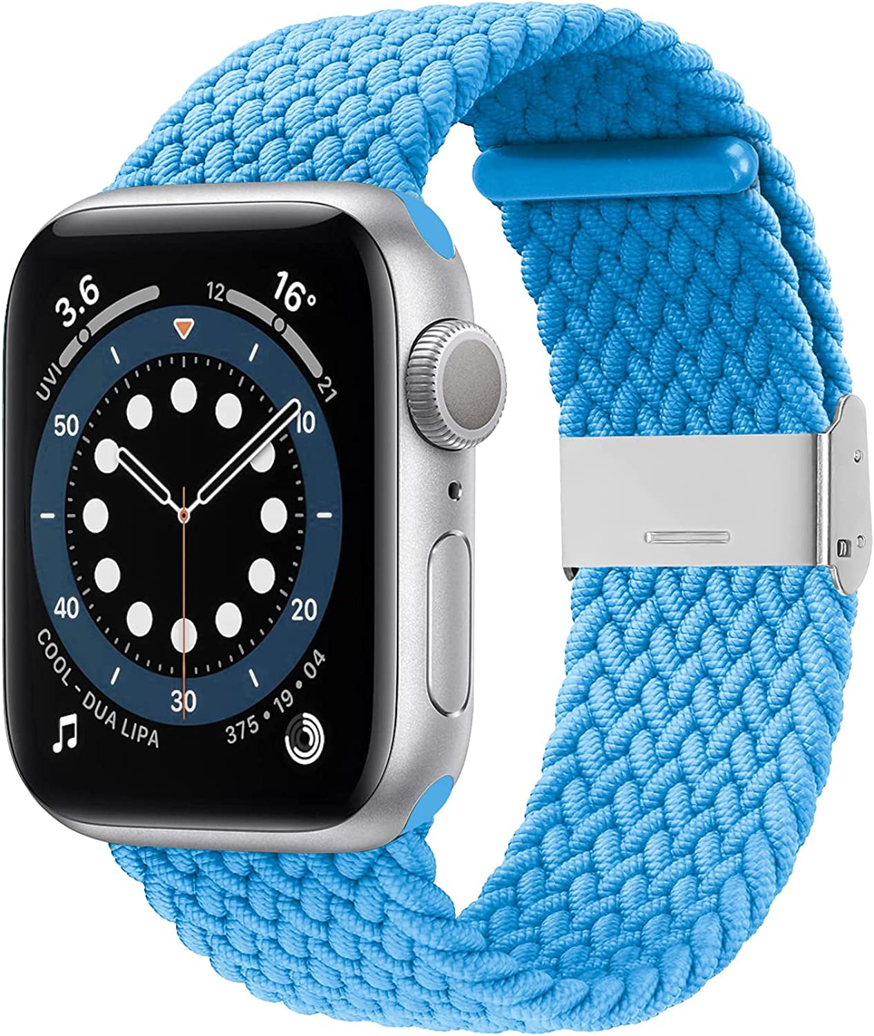Bagoplus Compatible with Apple Watch Iwatch Bands 49Mm 38Mm 40Mm 41Mm 42Mm 44Mm 45Mm Women Men, Adjustable Braided Solo Loop Stretchable Elastics Sport for Iwatch Series 8/7/6/Se/5/4/3/2/1/Ultra  Bagoplus Sky Blue 42mm/44mm/45mm/49mm - 5.5"-8.5" 