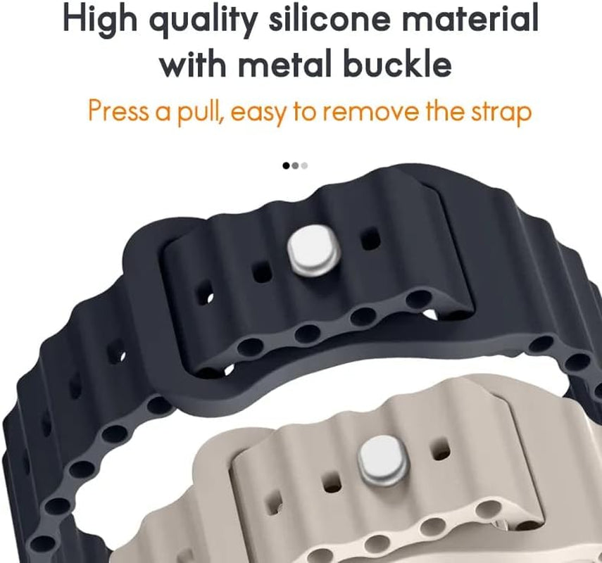 QLTYPRI Silicone Ocean Band Compatible with Apple Watch Band 38Mm 40Mm 41Mm 42Mm 44Mm 45Mm 49Mm for Women Men, Soft Waterproof Sport Strap for Iwatch Series Ultra/8/7/6/5/4/3/2/1/Se – Cream  QLTYPRI   