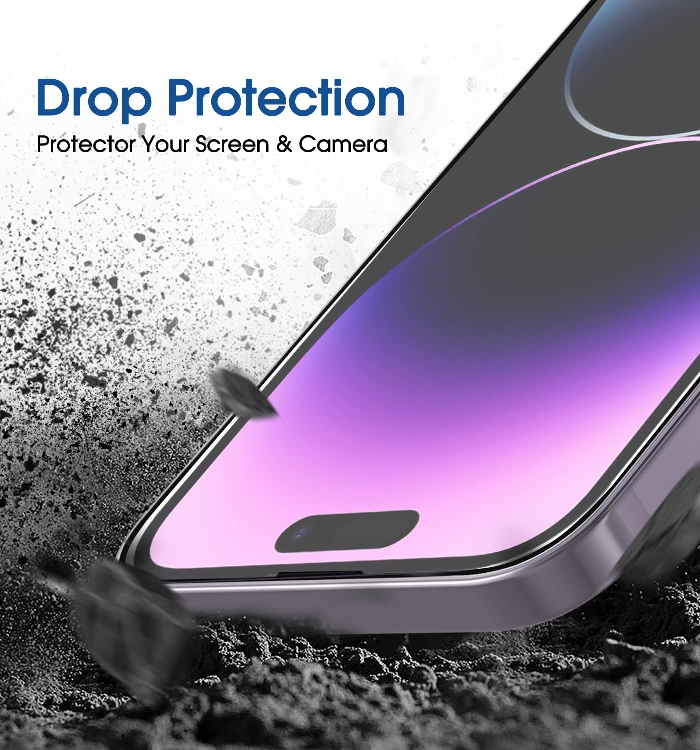 Amfilm Onetouch Glass Screen Protector Compatible for Iphone 14 Pro 6.1 Inch 2022, Easiest Installation, Dynamic Island Compatible, Bubble Free and Full Coverage Case Friendly, Tempered Glass, 2 Pack  TechMatte   