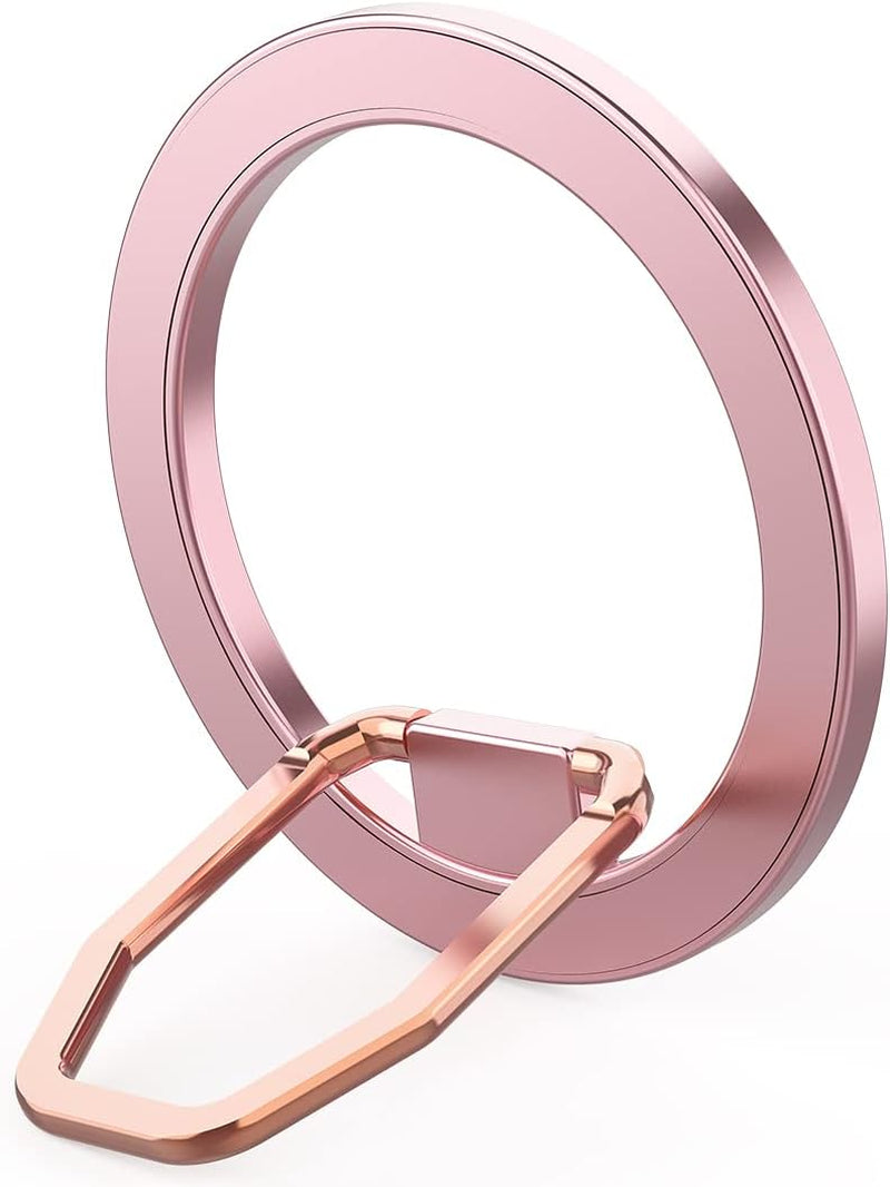 Zylee Magnetic Phone Grip, Magnetic Phone Ring for Magsafe, Magnetic Phone Finger Holder, Adjustable Kickstand, Phone Holder Grip Ring Stand for Magsafe Accessories(Black/Pink)  zylee   