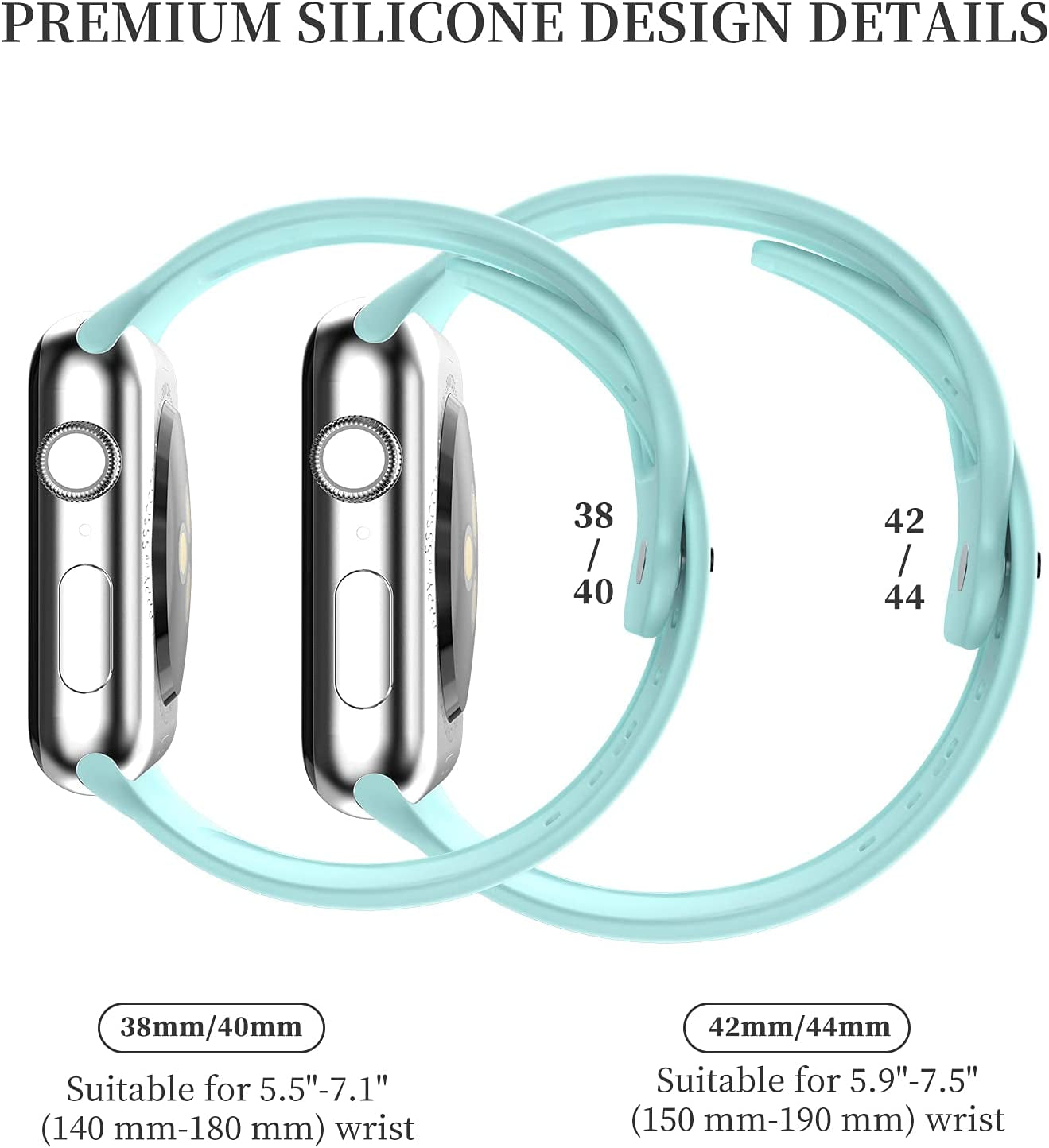 Upgrade Bands Compatible with Apple Watch Band 42Mm 44Mm 45Mm for Women Men-Soft Silicone Replacement Sport Watch Strap for Iwatch SE Series 7 6 5 4 3 2 1-Wristband  Gleiven   