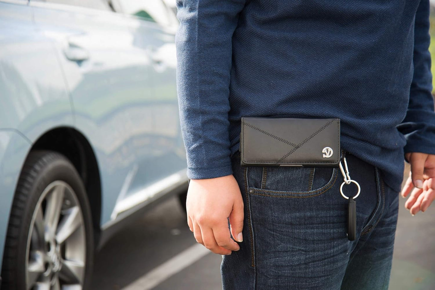 Hip Pouch Carrying Case Phone Holster with Clip for Sony Xperia 5, 1, 10 Plus, XZ3, XA2 Plus, XA2 Ultra, TCL Plex, Revvlry Plus, Revvlry, Revvl 2 plus (Stitch Design)  VG Case   