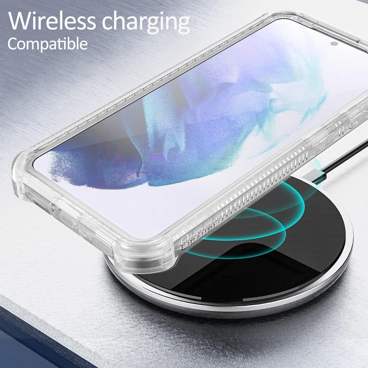 Dexnor Compatible with Samsung Galaxy S21 plus Case with Screen Protector Clear Back Cover Rugged 360 Full Body Protective Shockproof Dual Layer Defender Heavy Duty 2 in 1 Bumper for Women/Men - Gray  Dexnor   