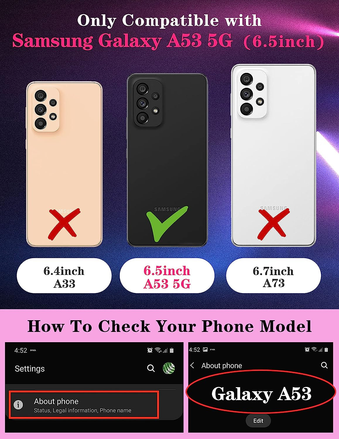 Goocrux for Samsung Galaxy A53 5G Case Skeleton for Women Girls Cute Skull Girly Phone Cover Gothic Design Aesthetic with Slide Camera Cover Funny Cool Cases for Galaxy A53 6.5''  Goocrux   